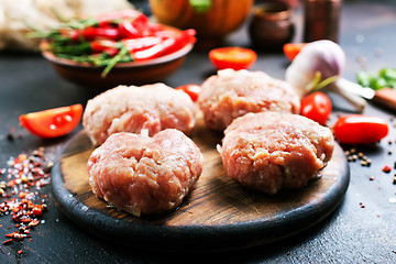 Image showing raw cutlets