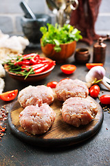 Image showing raw cutlets