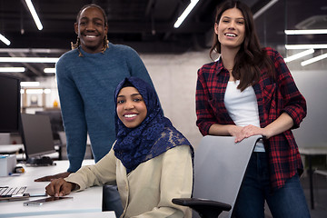 Image showing multiethnics team of software developers working together