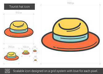 Image showing Tourist hat line icon.