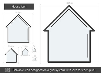 Image showing House line icon.