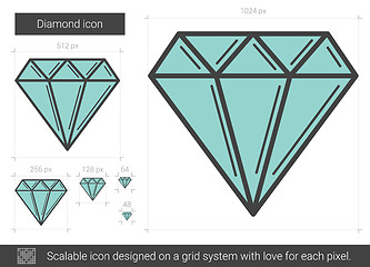 Image showing Diamond line icon.