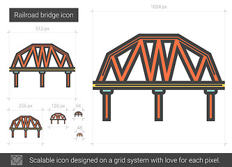 Image showing Railroad bridge line icon.