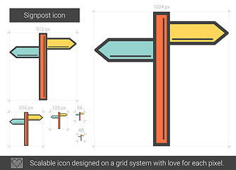 Image showing Signpost line icon.