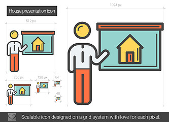 Image showing House presentation line icon.