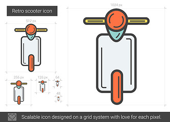 Image showing Retro scooter line icon.