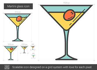 Image showing Martini glass line icon.