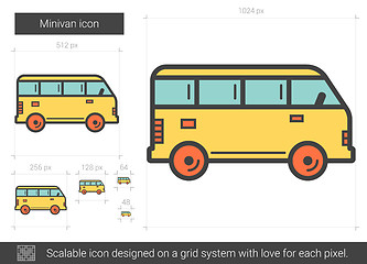 Image showing Minivan line icon.