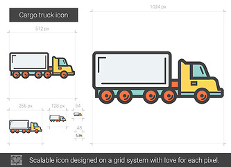 Image showing Cargo truck line icon.