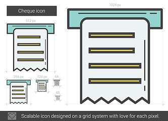 Image showing Cheque line icon.