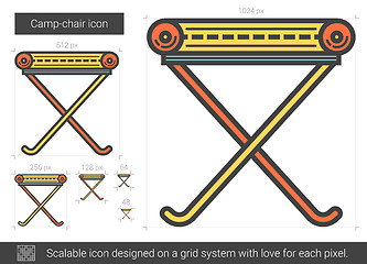 Image showing Camp-chair line icon.