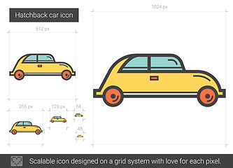 Image showing Hatchback car line icon.