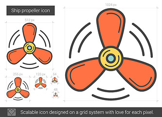 Image showing Ship propeller line icon.