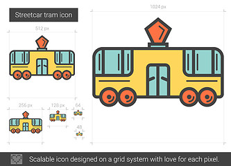 Image showing Streetcar tram line icon.