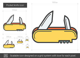 Image showing Pocket knife line icon.