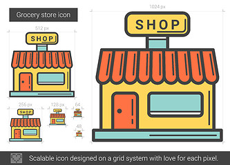 Image showing Grocery store line icon.