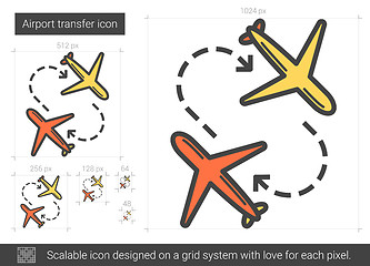 Image showing Airport transfer line icon.