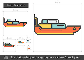 Image showing Motor boat line icon.
