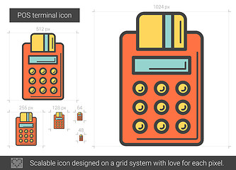 Image showing POS terminal line icon.