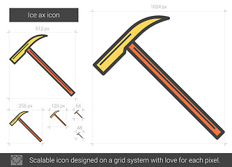 Image showing Ice ax line icon.