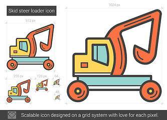 Image showing Skid steer loader line icon.