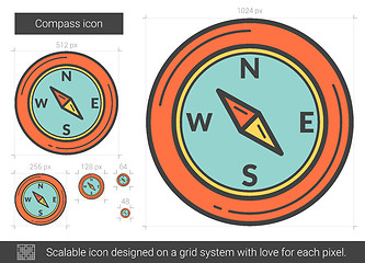 Image showing Compass line icon.