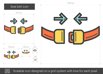 Image showing Seat belt line icon.