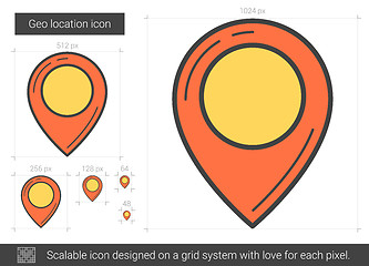 Image showing Geo location line icon.