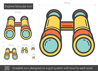 Image showing Explorer binocular line icon.