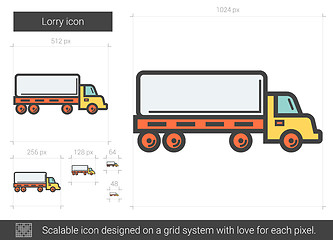 Image showing Lorry line icon.