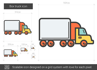 Image showing Box truck line icon.