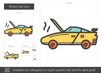 Image showing Broken car line icon.