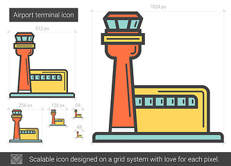 Image showing Airport terminal line icon.