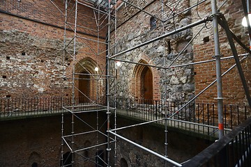 Image showing restoration of the walls of a medieval castle