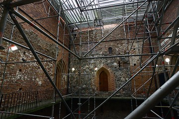 Image showing restoration of the walls of a medieval castle