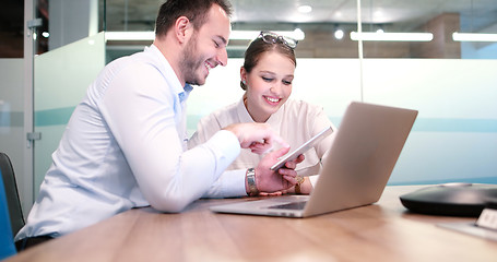 Image showing Business People Working With laptop in office