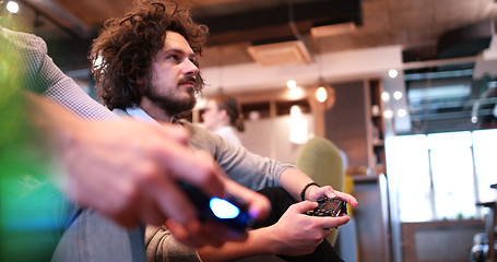 Image showing Office Workers Playing computer games