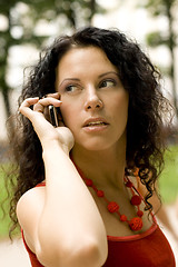 Image showing pretty woman using mobile phone