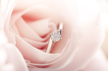 Image showing Engagement ring in pink rose