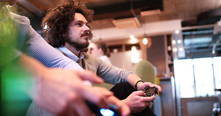 Image showing Office Workers Playing computer games