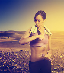 Image showing Woman running in nature