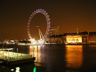 Image showing London Eye by night