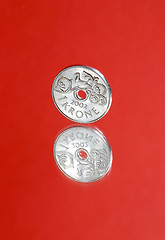 Image showing Coin on red