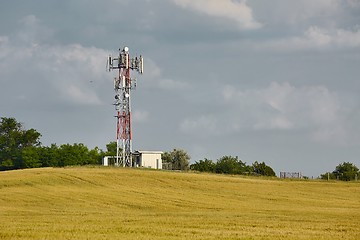 Image showing Transmitter towers on a hill