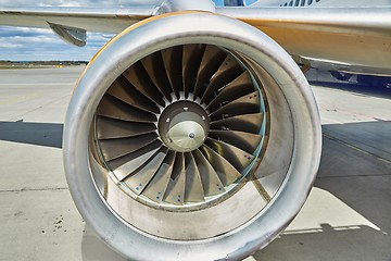 Image showing Jet turbine Closeup