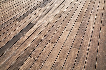 Image showing Wood deck lumber