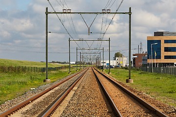 Image showing Railway tracks straight section