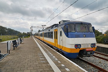 Image showing Railway station with passanger train