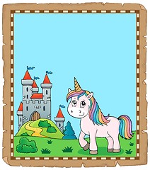 Image showing Cute unicorn topic parchment 2