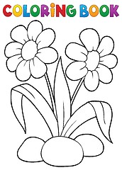 Image showing Coloring book spring flower topic 1